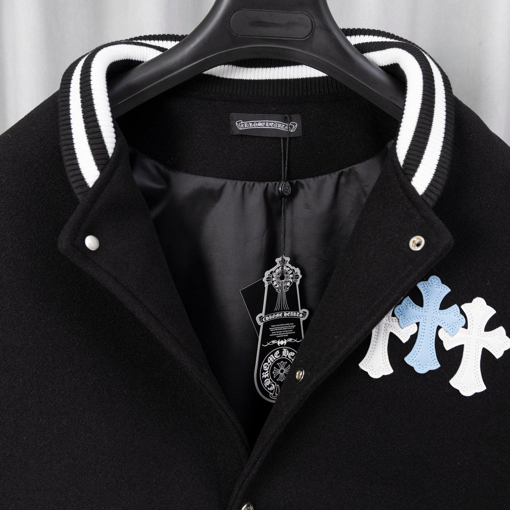 Chrome Hearts Varsity Jacket Patchwork Crosses