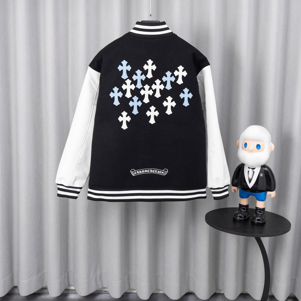 Chrome Hearts Varsity Jacket Patchwork Crosses