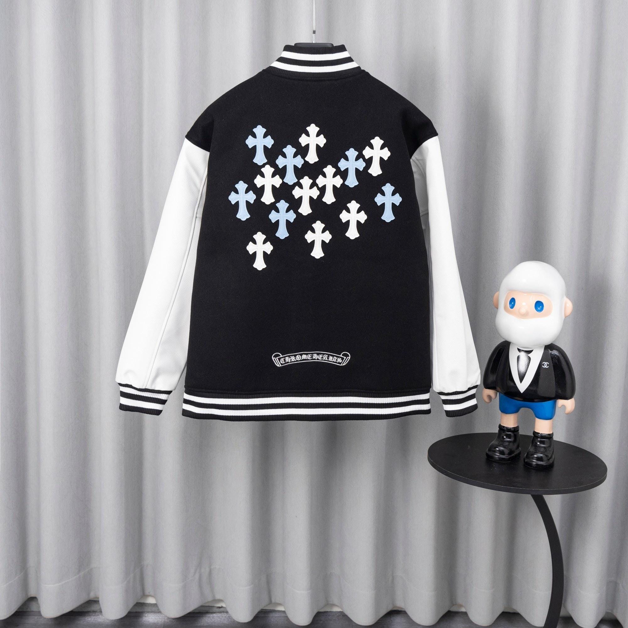 Chrome Hearts Varsity Jacket Patchwork Crosses