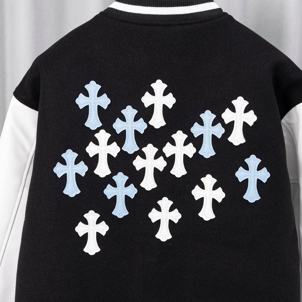 Chrome Hearts Varsity Jacket Patchwork Crosses