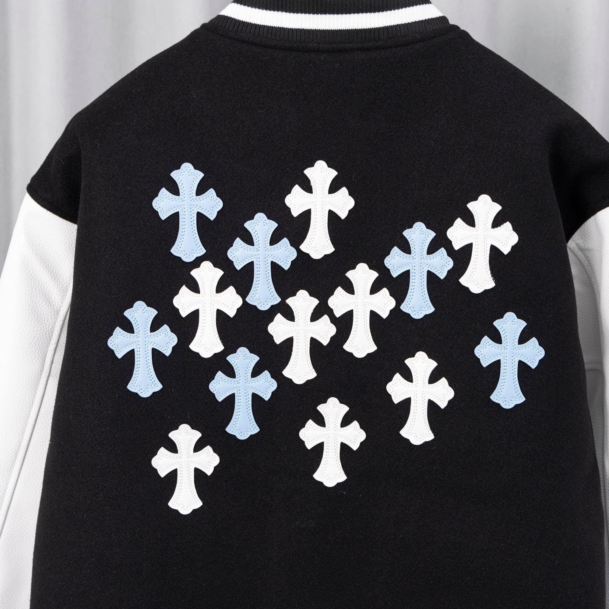 Chrome Hearts Varsity Jacket Patchwork Crosses