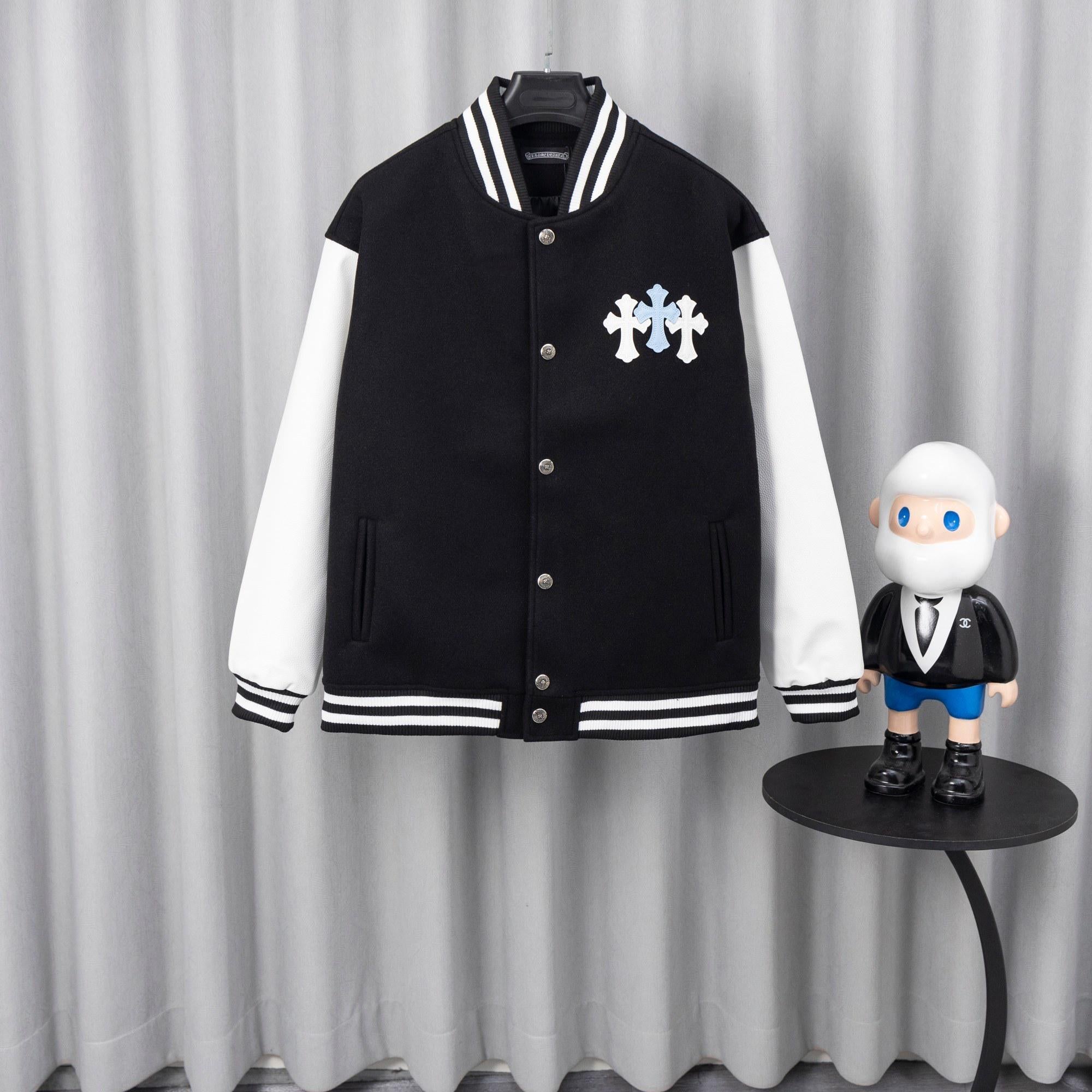 Chrome Hearts Varsity Jacket Patchwork Crosses