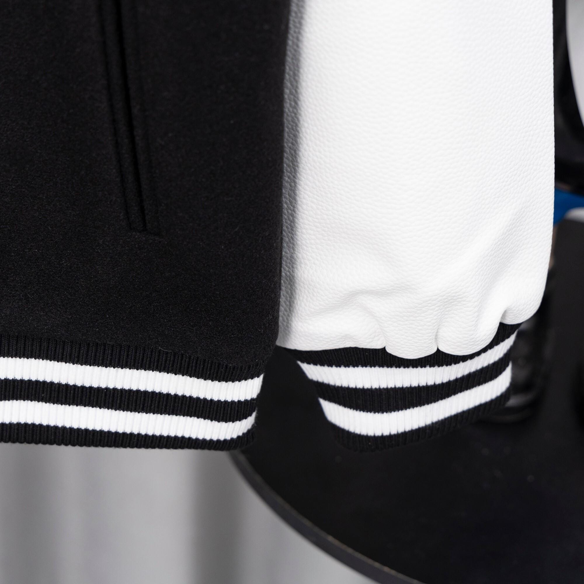 Chrome Hearts Black & White Varsity Jacket Back Cross Logo