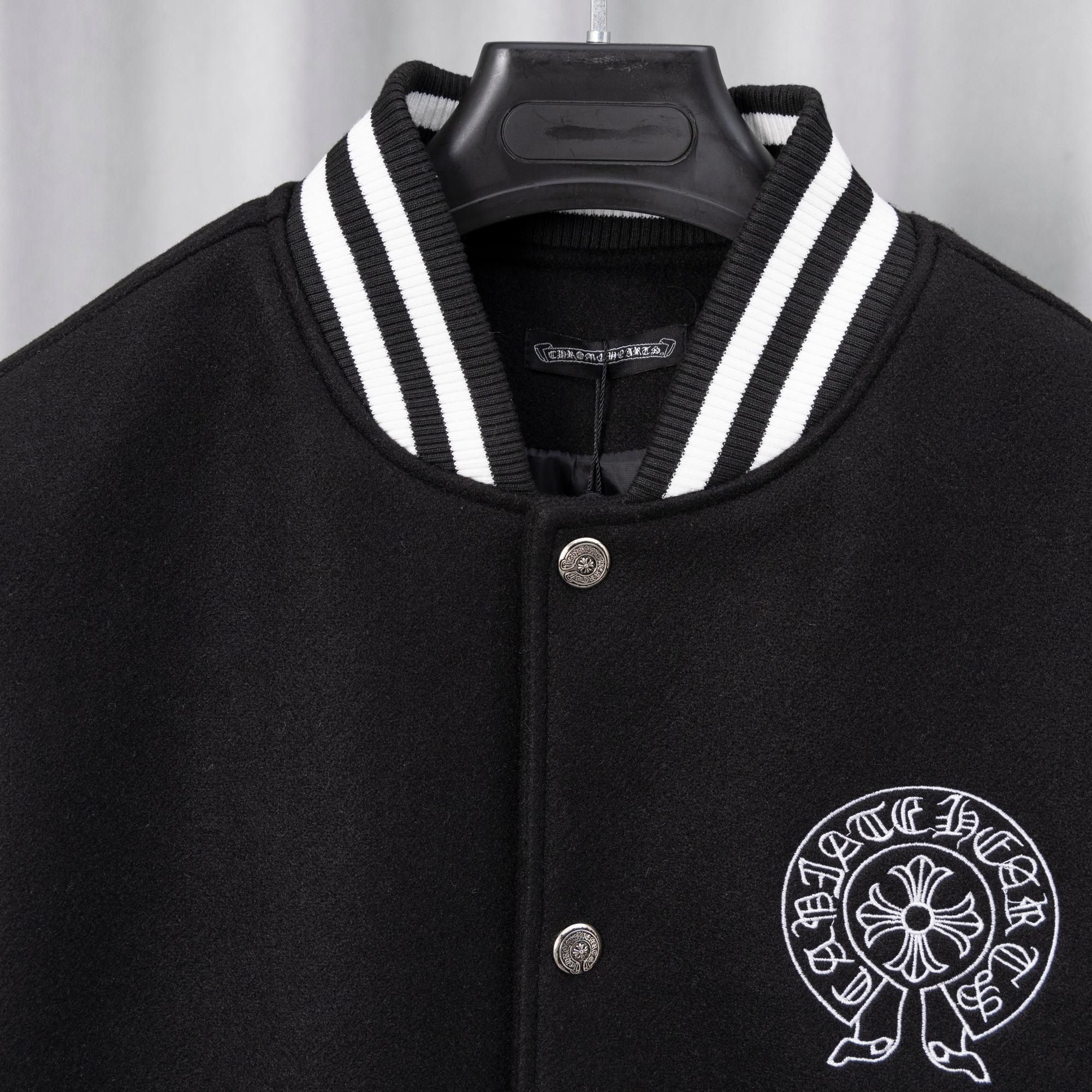 Chrome Hearts Varsity Jacket Back Leather Cross