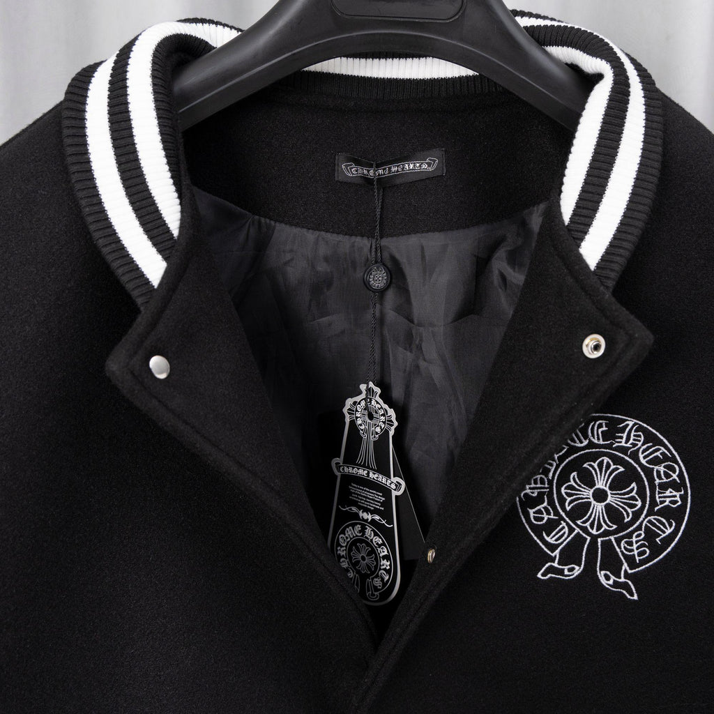 Chrome Hearts Varsity Jacket Back Leather Cross