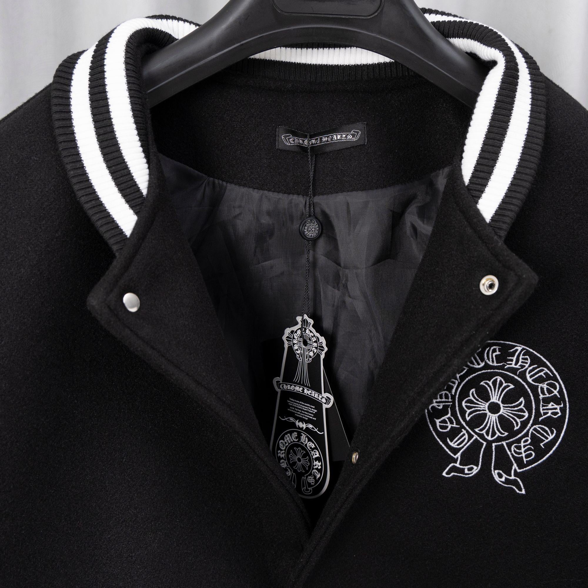 Chrome Hearts Varsity Jacket Back Leather Cross